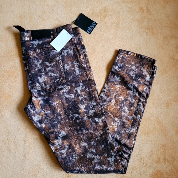 ELSE BRONZE SNAKE SKINNY JEANS SIZE W28 - Picture 1 of 12